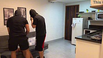 Wow, the maid takes monster cock in double penetration!