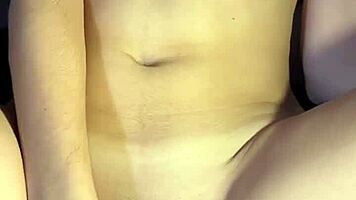 Fat Brunette Spreads Big Ass, Cumming Hard on Belly!