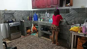 Perverted Neighbor EXPOSES Huge Curvy Ass While He's THERE