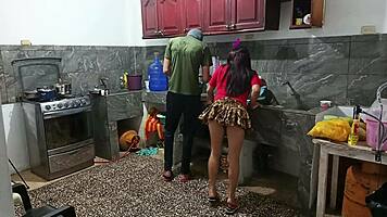 Perverted Neighbor EXPOSES Huge Curvy Ass While He's THERE