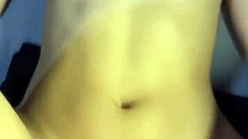 Fat Brunette Spreads Big Ass, Cumming Hard on Belly!