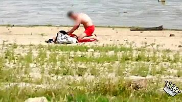 Voyeur Luna Black Heads to Beach for Quick Fuck with Stranger