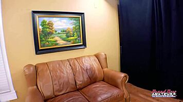 Brunette sabrina fingers her pussy and sucks for facial?