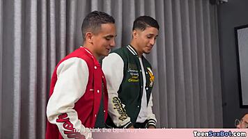 does cute geek teen want rough fucking in corridor?