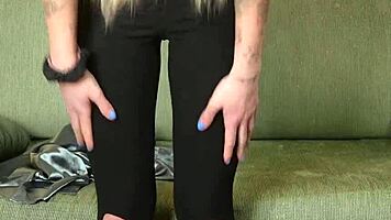 Hazel Ash In Photoshoot With Shiny Button Down