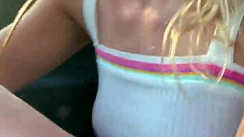 petite teen khloe kapri flashing and sucking cock outdoor