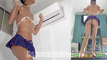 Look at that hairy pussy dancing in shorts! Want to see more?