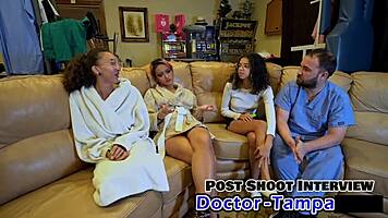 aria nicole undergoes her yearly physical with dr tampa in florida backstage setting