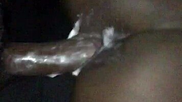 Thick Freaky Ebony Teen 18+ Squirts on Big Black Cock Ass Cum