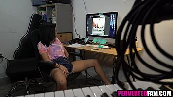 Ebony Teen Caught Masturbating Hard