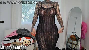 Beautiful mature woman tries on sheer shein outfits