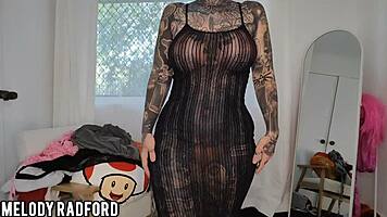 Beautiful mature woman tries on sheer shein outfits