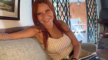 CASTING AND BACKSTAGE SEX WITH REDHEAD BRAZILIAN TEEN CARLA SANTON - POV SEX