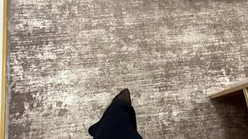 turkish milf teases with wet pussy masturbation in pantyhose, hinting at interracial big cock desires