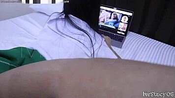 Caught Filipina Pornstar Insan Watching Porn in Uniform!