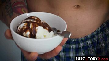 Coco Lovelock intensely sucks her stepdad's cock in masked reality