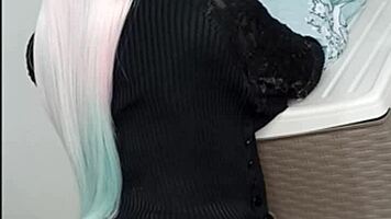 Hey, my virgin friend lets me borrow her huge tits for some bedroom fun over 18