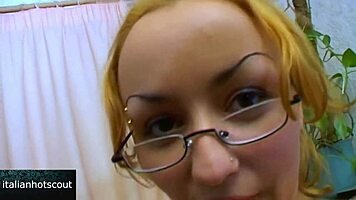 Blonde Girl With Glasses Reveals Her Slutty Side Through Intense Doggystyle Fucking And Pussy Licking