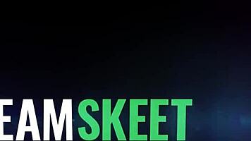 Step sisters tease with deepthroat blowjobs