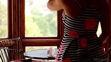 busty housewife and her young gardener girl in garden cunilingus 😊