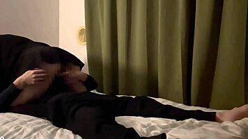 Brunette amateur gets pov blowjob and ass creampie