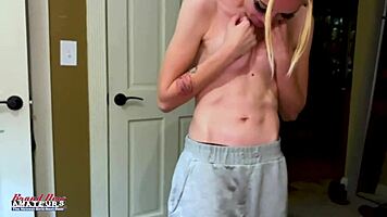 skinny blonde cutie sassy sucks cock then gets pussy pounded hard!