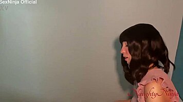 sharing the bed gets wild every time with that curvy blue-eyed beauty in sexy dress 😈