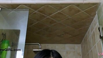 Asian Teen Model Enjoys A Sensual Bath, Hinting At Mommy Milf Lesbian Massage On Sofa