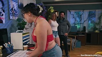 Why are these inlaws diving deep into shaved pussy face sitting?