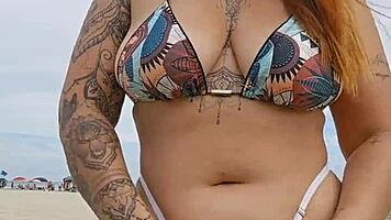 Young 18 Year Old Flashes Panties On Usa Beach To Attract Married African Men