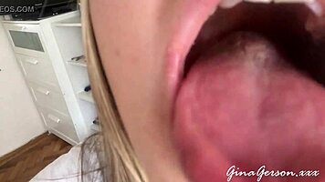 Tongue saliva throat fetish, wanna see this skinny blonde get wild? 😏