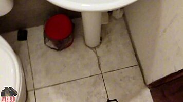 Huge Monster Cock Masturbates With Homemade Fleshlight At Work