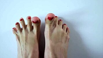 Close Up Footjob Cum On Feet Eating Sperm