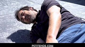 Maya Woulfe, Young Petite Teen, Gives Neighbor Donnie Rock Deepthroat Blowjob And Handjob Leading To Squirting Orgasm.