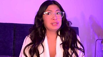 Sad guy receives therapy from a busty latina babe, cami strella, in a homemade session