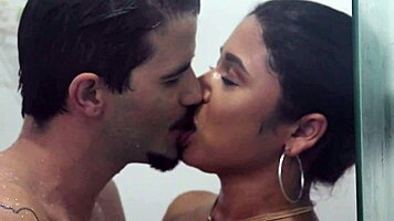 Teen Brunette Pays Homage to Boy in Shower Solo