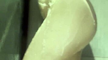 Pretty Young Amateur Plays Solo In Shower, Touching Hairless Legs And Soft Tits