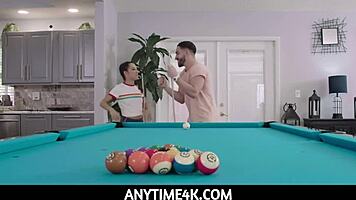 Anytime4k teen freya von doom gets used on a pool table.