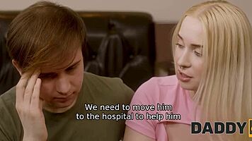 Daddy4K PTSD Comfort with Natural Tits Girl