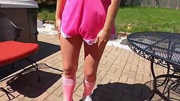 cheerleading stepdaughter gets fucked by her stepdaddy in roleplay