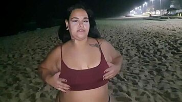 african teen flashes her big ass on the beach