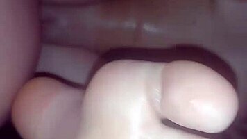 Intriguing student lets horny friend cum on wet shaved pussy after fucking