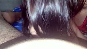 latina hottie sucks her stepmom's husband's big cock mercilessly