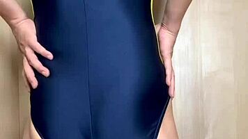 tall japanese teen in swimsuit gets huge anal bdsm training