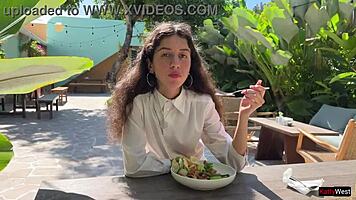 Friend Cums On Face In Cafe For Sperm Food.