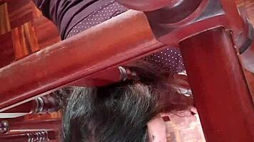 In a heated moment, the young housewife got stuck, leading to intense fucking with cumshot and creampie.