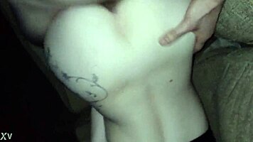 Tattooed teen masturbates intensely alone