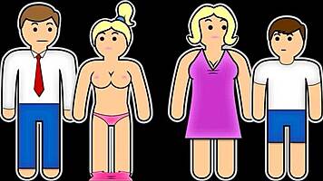 Teen fucks father-in-law to prevent him leaving.