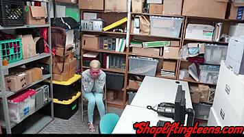 Kinky Black Teen Riding Bound Cock After Shoplifting