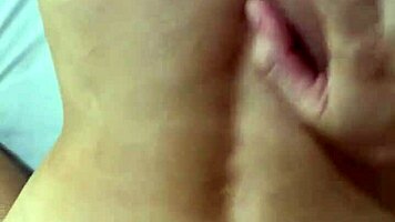 Young Wife Lets Friend Cum on Belly Quickly